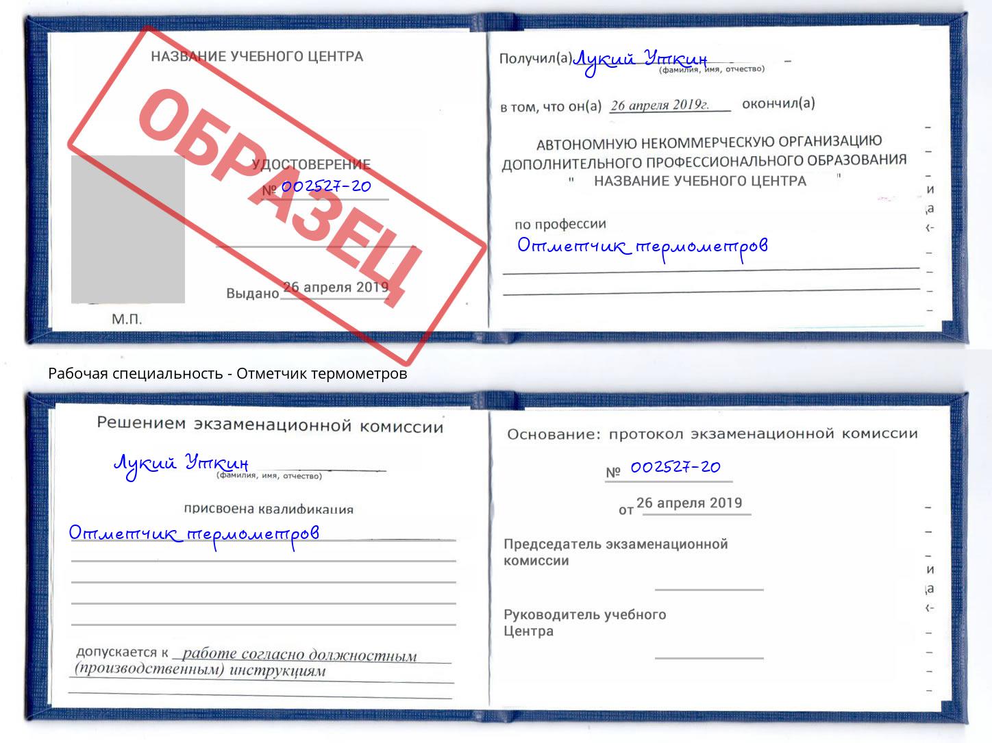 Отметчик термометров Новозыбков